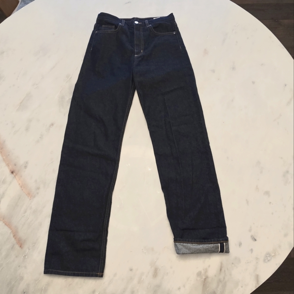 COS straight turn up selvedge denin